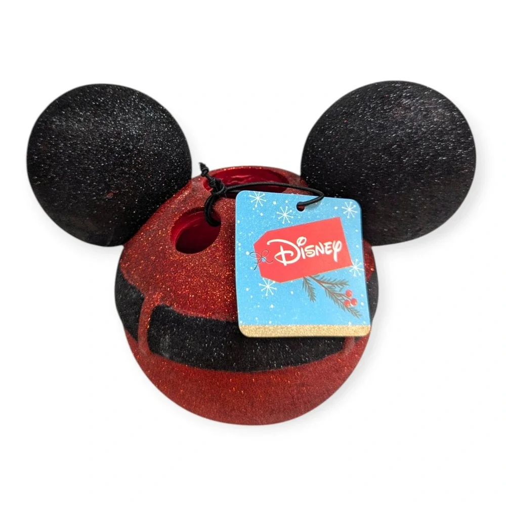 Disney Mickey Minnie Mouse Christmas Soap Dispenser Toothbrush Holder‎ Set NEW